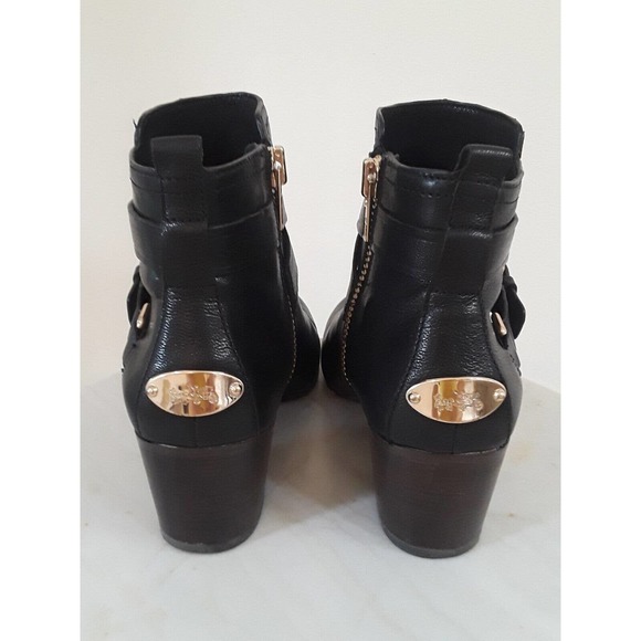 Womens Coach New York Pauline Black Leather & Suede Ankle Booties Emblem NWOT - Picture 12 of 12